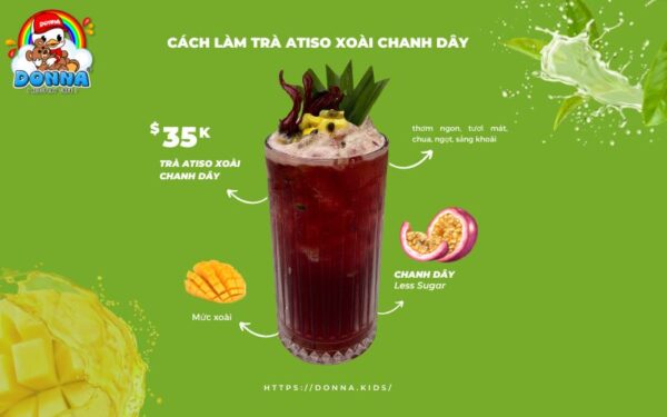 Cách làm trà atiso xoài chanh dây