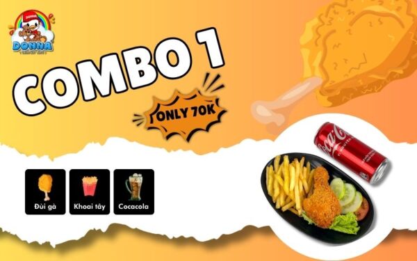 Chỉ với 70k, vừa có nước vừa có đồ ăn? Combo 1 nhà Donna sẽ làm các bé yêu thích thú đây
