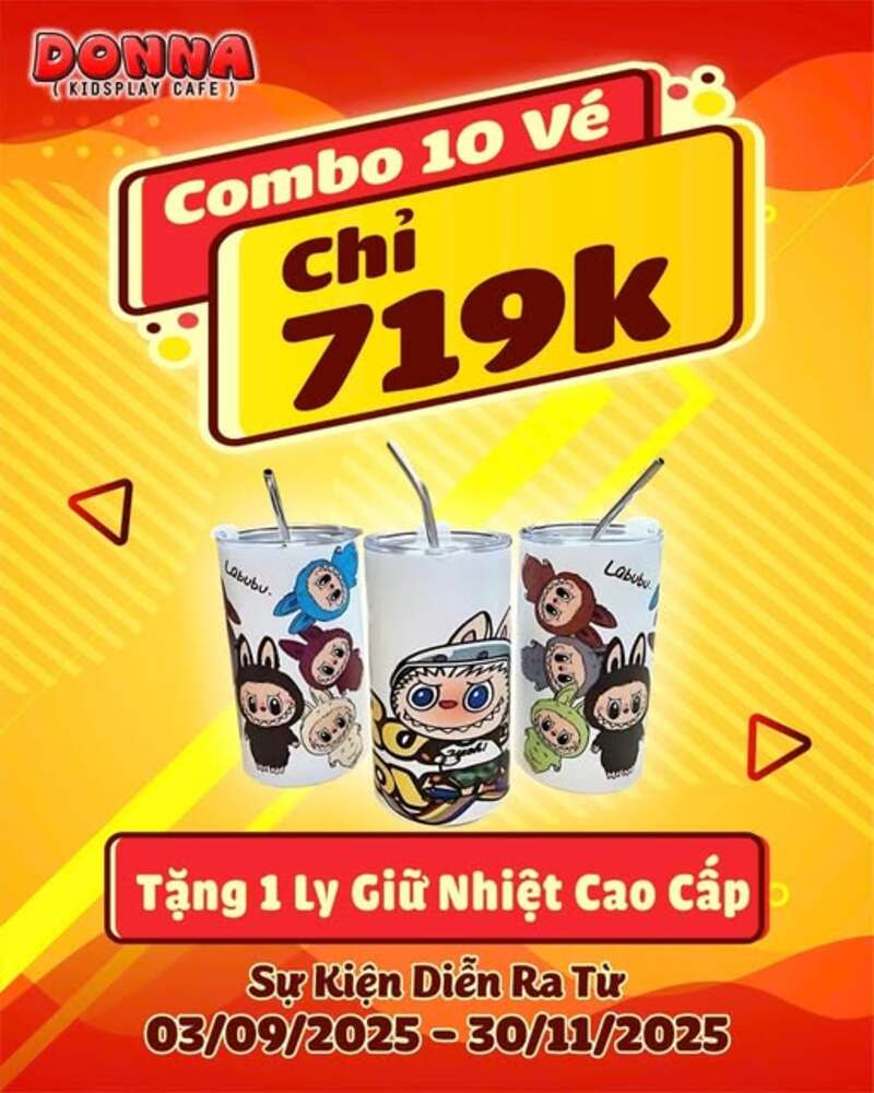 Combo vé 719k: Tặng 1 ly giữ nhiệt (Nguồn: DONNA)