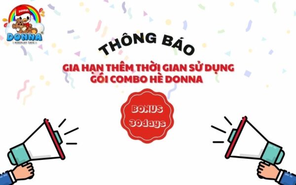 Thông báo gia hạn thời gian sử dụng combo hè DONNA
